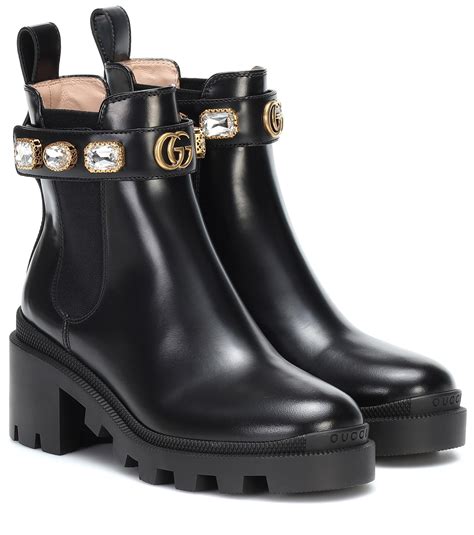 gucci black leather boots female australia